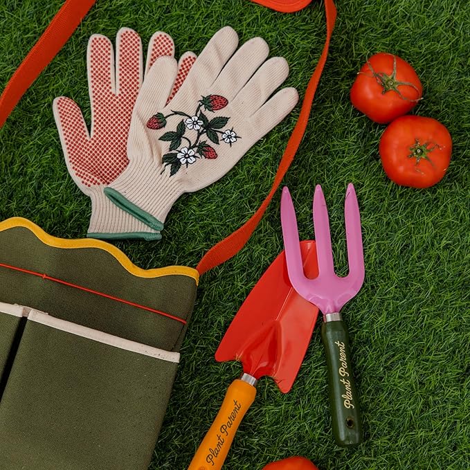 ban.do 2 Piece Gardening Hand Tools, Cute Garden Tool Set Includes Hand Rake and Trowel with Beech Wood Handles, Plant Parent