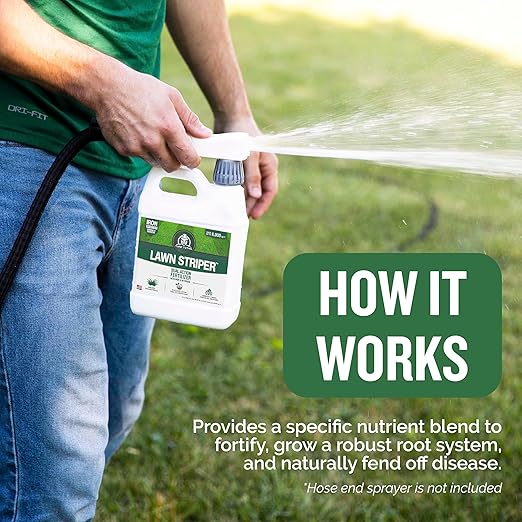 Turf Titan Lawn Striper - Iron & Nitrogen Fertilizer to Promote Dark-Green, Stripe-Defined Turfs - Kids & Pet Safe, Natural - Stunning Green Grass Fertilizer - Covers up to 8,000 Sq Ft