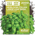 KVITER 2000 Italian Basil Seeds for Planting (Ocimum basilicum) - Sweet Genovese Basil, Heirloom & Non GMO, Classic Pesto Flavor - Herb Seeds to Plant in Containers, Outdoor & Indoor Herb Garden