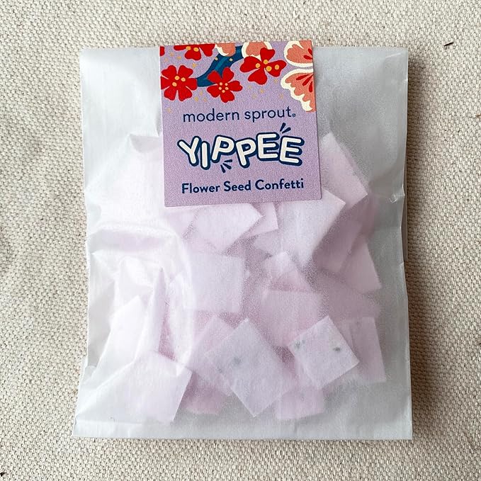 Modern Sprout Plantable Seed Paper Confetti Poppers Refill Packs (12 Pack/100pc) - Plastic-Free Refill for Creative Gardening - Wildflower Seeds for Kids Garden Party Favors & Birthday Poppers -Yippee