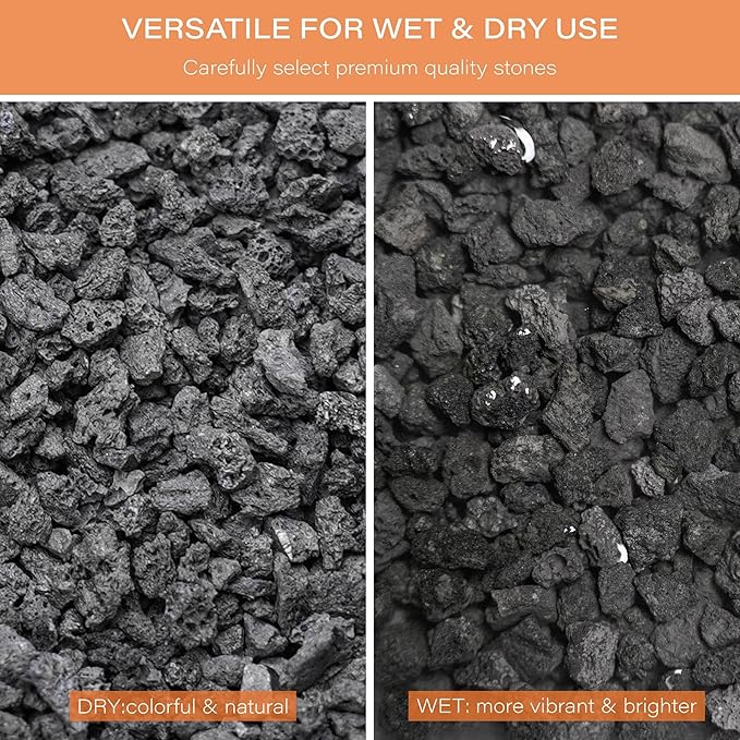 NUPICK 3lb Black Lava Rocks for Plants, 3/8" Succulent Potting Soil Amendments, Decorative Lava Rocks for Fire Pit, Volcanic Gravel for Aquarium, Natural Pebbles Pumice for Cactus, Vase, Top Dressing