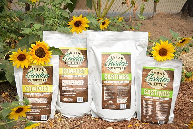 Premium Worm Castings - 100% Natural Soil Builder & Fertilizer for Gardens, Houseplants & Flower Beds - Odor-Free, Beneficial Microbes, Resealable Bag (7lb)