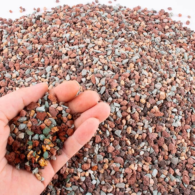 7lb Mix Lava Rocks for Plants in Door -Gravel Pebbles for Bonsai Succulent Cactus Potting Soil and Vase Fillers, Fairy Gardening,Top Dressing