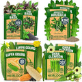Summer Vegetable & Herb Gardens – 9,300+ Non-GMO USA Seeds – Includes Luffa Gourd (80), Clemson Spineless Okra (300), Thai Basil (876), and Arugula (4,350) – Heirloom Seed Variety Pack