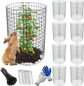 8 Pack Plant Protectors from Animals, 13.8"x 12" Wire Plant Protector, Wire Cages for Plants with Stakes and Cable Ties, Metal Plant Cages for Plants, Vegetables, Flowers
