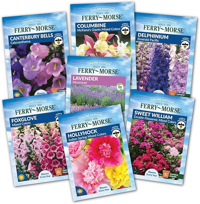Ferry-Morse English Cottage Perennial Garden Seed Variety Pack - 7 Pack