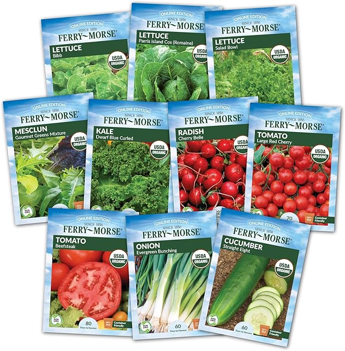 Ferry-Morse Organic Salad Garden Seed Bundle - 10 Pack