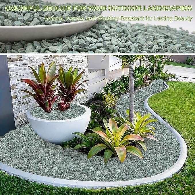 NUPICK 3lb Green Zeolite for Plants, 3/8" Natural Succulent Potting Soil Amendments, Decorative Gravel for Cactus, Bonsai Gritty Rock, Pebbles Pumice for Vase Fillers, Top Dressing
