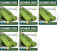 Purely Organic Products Boston Pickling Cucumber Seeds, Heirloom Organic, 3-6 inch Fruits (5 Packets - 20 Grams - Approx 500 Seeds)