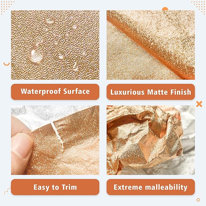10 PCS Foil Wrap for Potted Plant, 19.7×19.7 inches Rose Gold Floral Foil Plant Pot Covers, Matte Texture Wrapping Paper for Christmas Plant Pot, Foil Wrapping Paper for DIY Flower Pot (Rose gold)