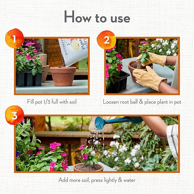 Whitney Farms Organic Potting Soil - Natural Indoor and Outdoor Container Mix for Vegetables, Herbs and Flowers, Feeds Plants up to 2 Months - 16 qt.