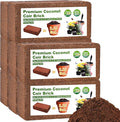 Organic Coco Coir 8 Pcs Compressed Coconut Coir Bricks Coconut Fiber Husk Substrate Mulch Coconut Bark Core Growing Medium Peat Moss Soil High Nutrition for Plants Gardening Seed Starting Soil Mix