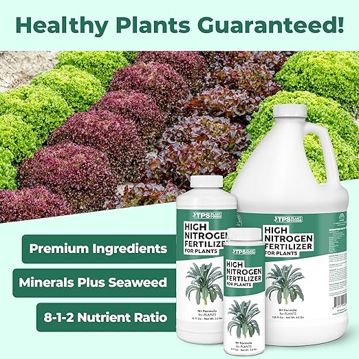 High Nitrogen Fertilizer for Plants – Liquid Plant Food for Rapid Green Growth, Deep Leaf Color & Strong New Foliage, 1 Gallon