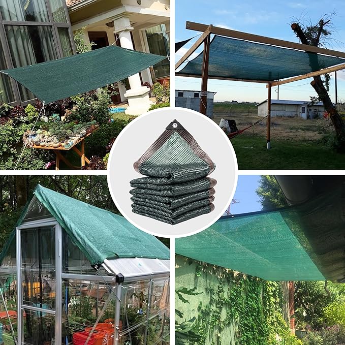 Xlimin 60% 20 X 30 FT Green Shade Cloth, Outdoor Woven Sun Shade with Grommets, Durable Breathable Netting Shading Antifreezing for Patio, Garden, DIY Home, Plants Cover, Greenhouse, Dog Kennel