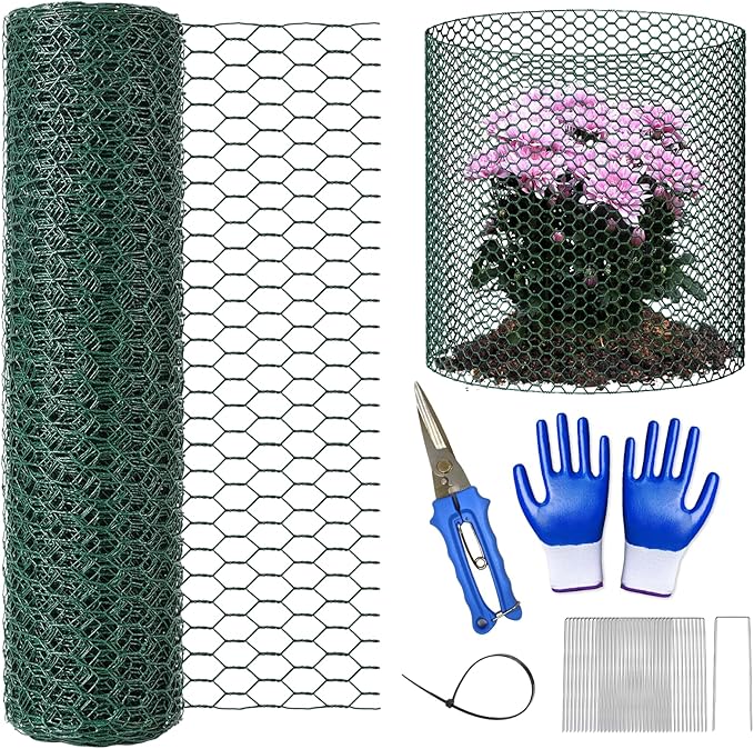32.8Ft x 16In Plant Protectors from Animals, Metal Plant Chicken Wire Cages Covers Garden Netting for Outdoor Plants to Keeping Rabbits Squirrels Chicken Animals Out