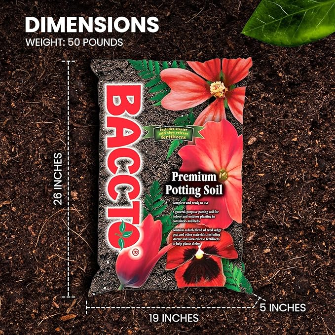 Michigan Peat General All Purpose Premium Potting Soil with Perlite for Indoor Outdoor Pots, Planters, Raised Bed, and Container Gardening, 50 Pounds