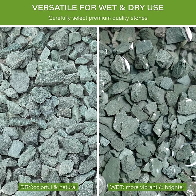 NUPICK 12lb Green Zeolite for Plants, 3/8" Natural Succulent Potting Soil Amendments, Decorative Gravel for Cactus, Bonsai Gritty Rock, Pebbles Pumice for Vase Fillers, Top Dressing