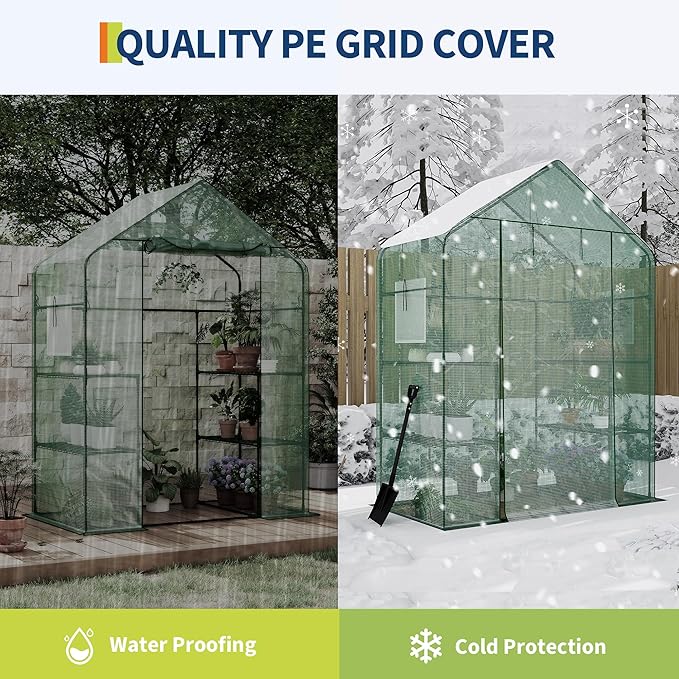 Portable Greenhouse, 57 x 57 x 76'' Greenhouses for Outdoors, Durable Small Green House Kit, Thicken PE Cover, Walk in Green Houses for Indoor Backyard Outside
