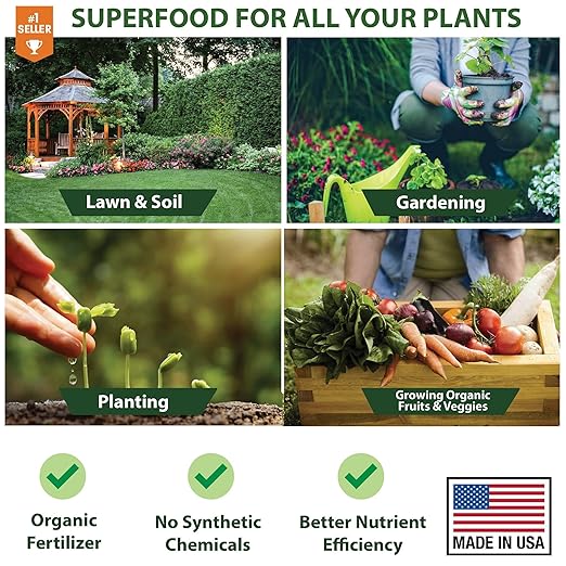 Organic Cal-MAG Growing Fertilizer Concentrate: Calcium, Magnesium, Iron & Micronutrients Supplement for Plant Deficiencies (9-0-0 NPK) - [32 OZ / 1 Quart]