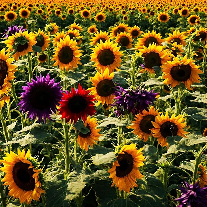 100 Pcs Multicolor Dwarf Variegated Sunflower Seeds Home Garden Decor Plant