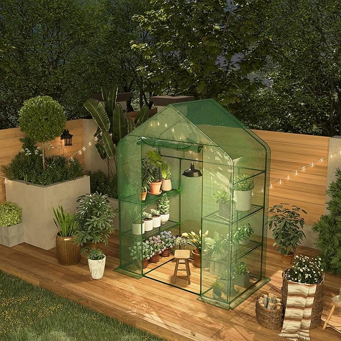 Portable Greenhouse, 57 x 57 x 76'' Greenhouses for Outdoors, Durable Small Green House Kit, Thicken PE Cover, Walk in Green Houses for Indoor Backyard Outside