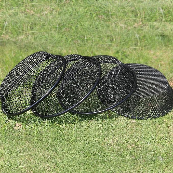 4Pcs 11.8" W Soil Sifter for Gardening, 2,4,6,8mm Grid Rock Sifter for 5 Gallon Bucket, Stainless Steel Fine Dirt Sifter, Compost Sifter for Capturing Dirt, Sand, Rocks, and Filtering Compost (Black)
