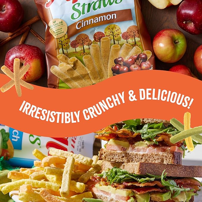 Sensible Portions Veggie Straws - Garden Snacks Variety Pack, Sea Salt, Ranch, Cheddar, Apple Cinnamon, Gluten Free Bulk Snacks, 1 Oz (Pack of 24)