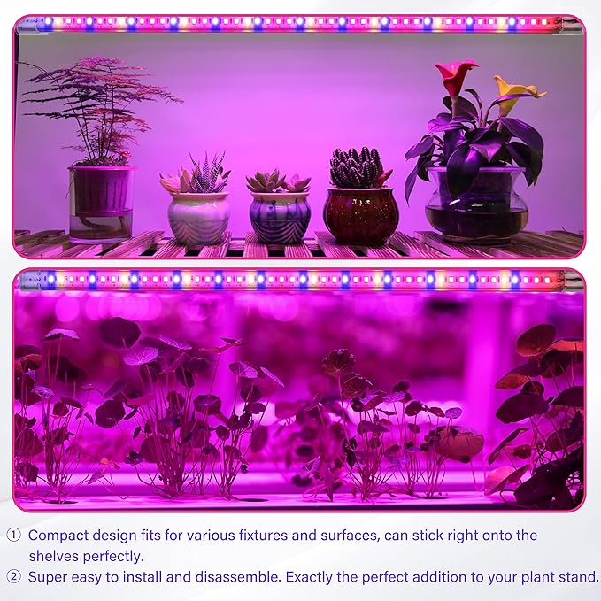 iPower Plant Grow Light Strips 192 LEDs for Indoor Plants, Auto ON & Off Timer and Multi-Dimmable Levels