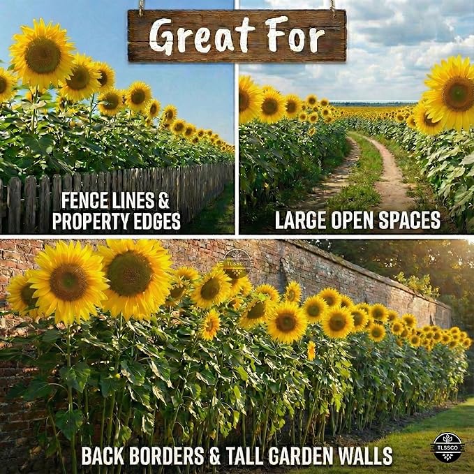 394+ Giant Mammoth Sunflower Seeds for Planting, Pack for 2026 USA Premium Non-GMO Flower Seeds - Bulk Packet, Heirloom, High Germination, Helianthus annuus
