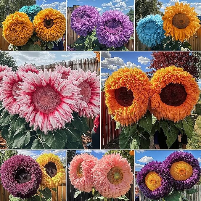 700+ Sunflower Seeds for Planting - Giant Teddy Bear Sunflower Heirloom Non-GMO Seeds Open Pollinated & Untreated - Attracts Butterflies & Bees