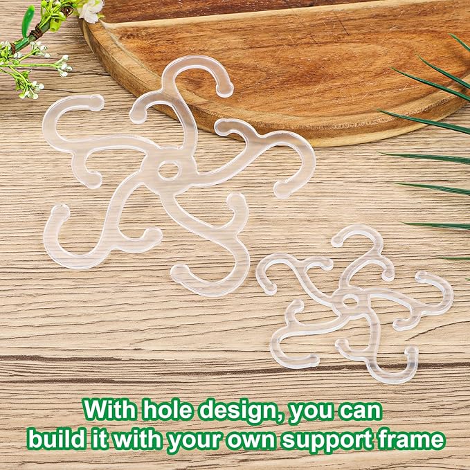 BOXOB 4pcs Plant Stem Support, 2 Sizes Climbing Houseplant Stem Holder Hook Monstera Support Plant Stabilizer for Indoor Outdoor Thriving Growth