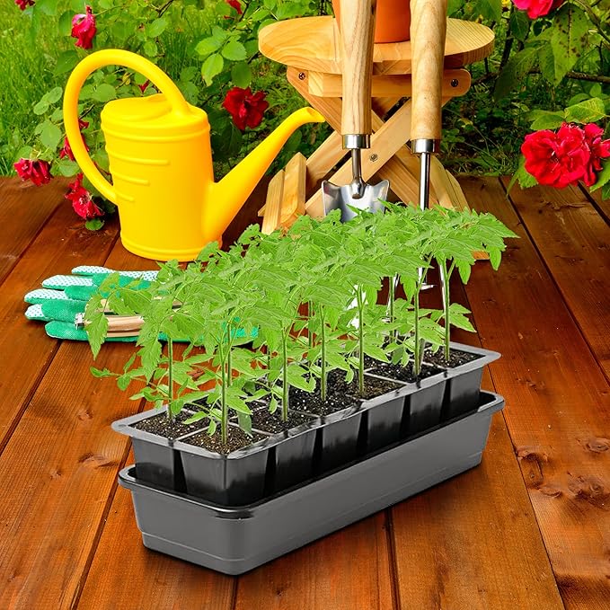 EBaokuup 4 Pcs 12-Cell Replacement Capillary Mats-18.5 x 3.5 Inches Self Watering Seed Starting Mat-Capillary Mats for Indoor Gardening Greenhouse Plant Seed Starting