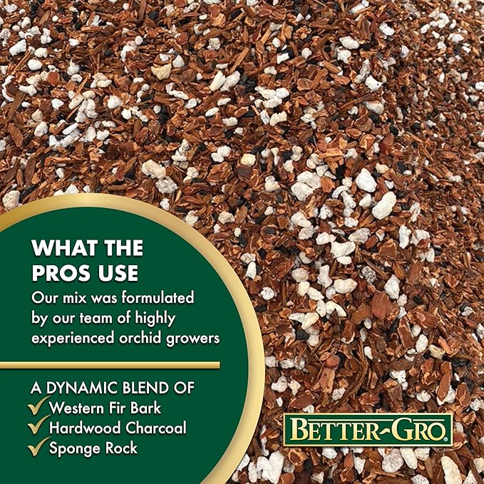 Better-Gro Special Orchid Mix - Premium Grade Orchid Bark Potting Mix for Potting, Repotting, Enhanced Drainage, Air Flow & Root Ventilation, Ideal for Phalaenopsis, Cattleyas, Dendrobiums - 4 Quarts