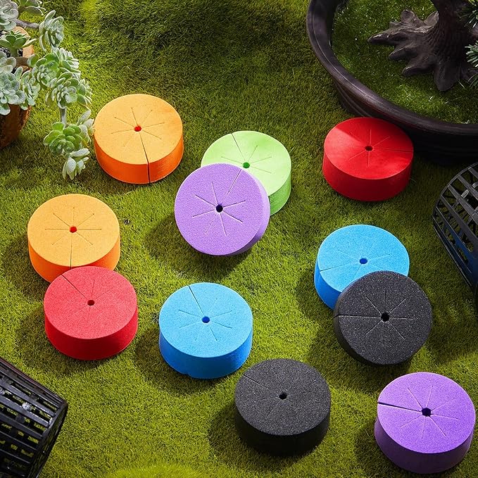 Lallisa 360 Pcs Clone Collars 2 Inch Foam Inserts for Hydroponic Cloning Machines Fits 2" Net Pots Reusable Collars for Hydroponics Plant Germination in DIY Cloner and Clone Machines (Multicolor)