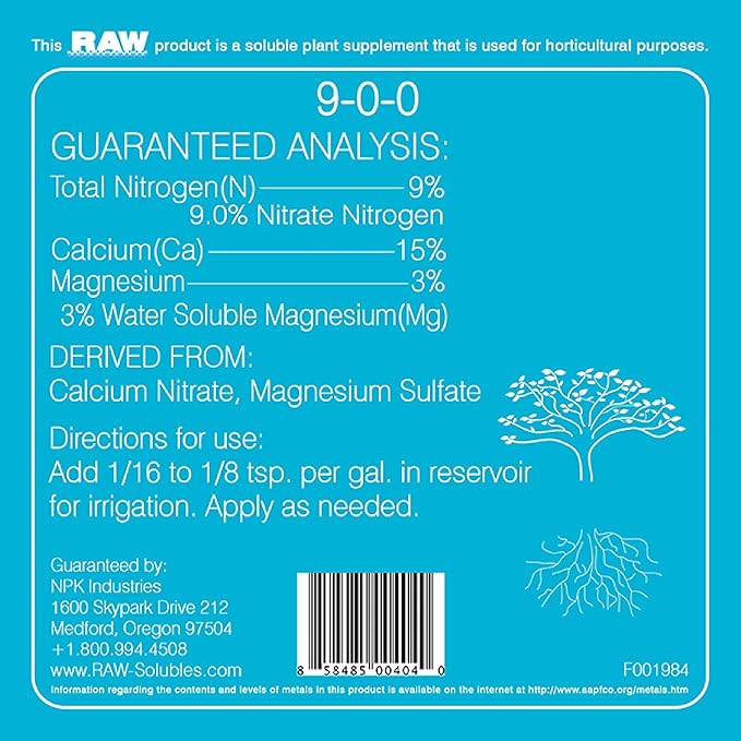 RAW Calcium/Mag 2oz - Essential Combo for Plant Health - Boosts Cell Strength and Nutrient Uptake