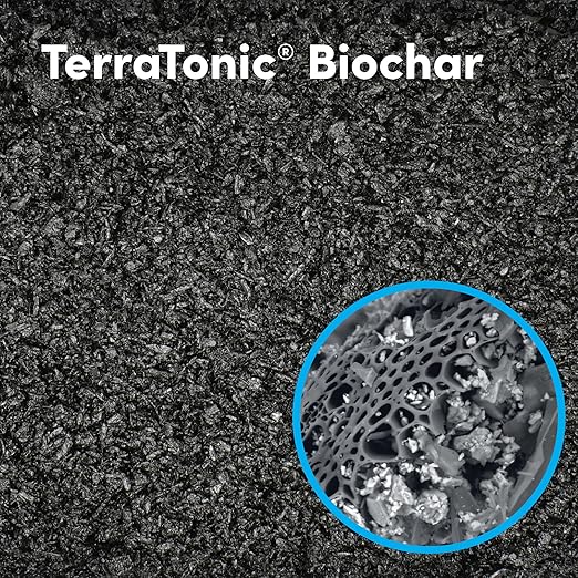 TerraTonic Biochar: Organic Compost Accelerator with Beneficial Microbes for Faster Decomposition. Biochar Soil Amendment for Lawn & Garden. (30-QT)