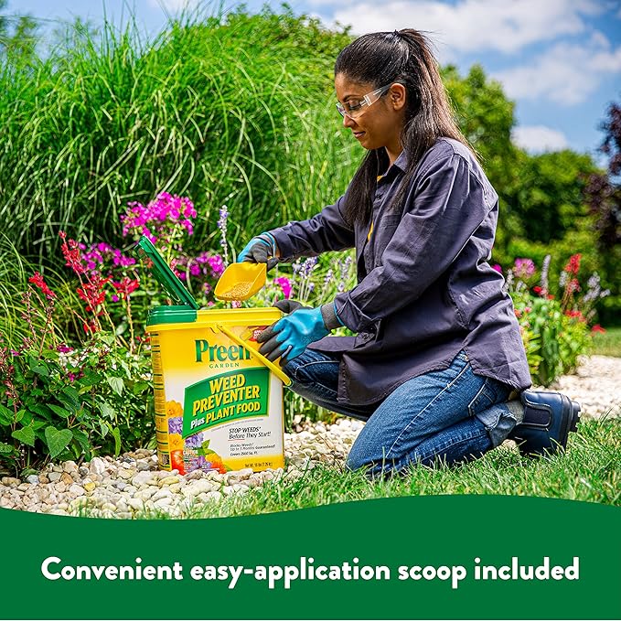 Preen Garden Weed Preventer Plus Plant Food - 16 lb. Pail - Covers 2,560 sq. ft.