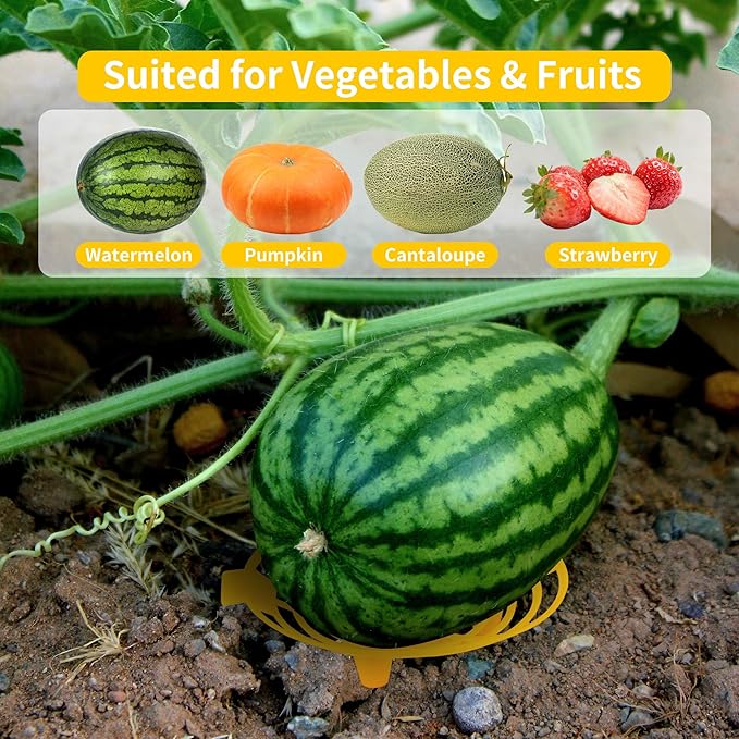 15 Pack Melon Cradle for Garden Pumpkin Support Stand Trellis,Avoid Ground Rot,Plastic Plant & Garden Support for Pumpkin Watermelons Squash Strawberries(Yellow)