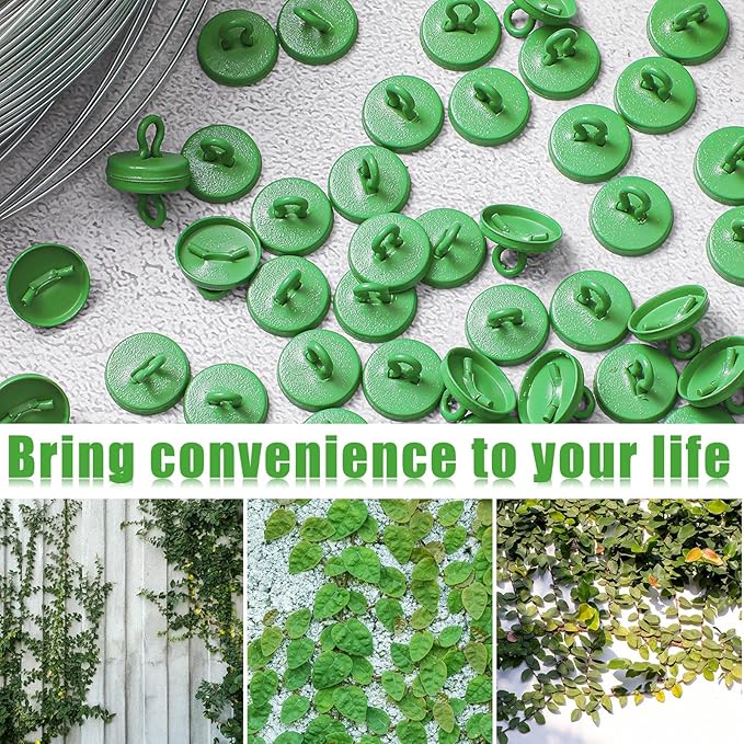 WILLBOND 80 Pieces Garland Hanging Hooks Plant Anchors for Trellis Plant Vine Trellis Anchor Wall Fixture Clips for Garland Light Decorations (Green)