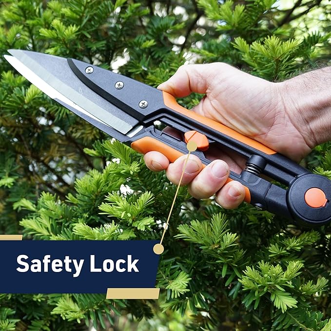 Garden Clippers - Grass Cutter Hand Edging Shears - Straight Yard Scissors for Outdoor Edges, Weeding, or Hedge Shears by Kings County Tools