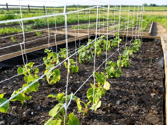 Heavy Duty Trellis Netting Roll, Oltara 5 x 550 ft Soft Mesh Nylon Garden Plant Trellis Netting Bulk for Climbing Plants, Vegetables, Fruits, Cucumber, Pea, Tomatoes