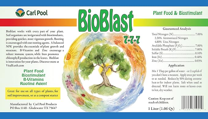 Carl Pool Bioblast 7-7-7 Liquid Plant Food + Bioactivators