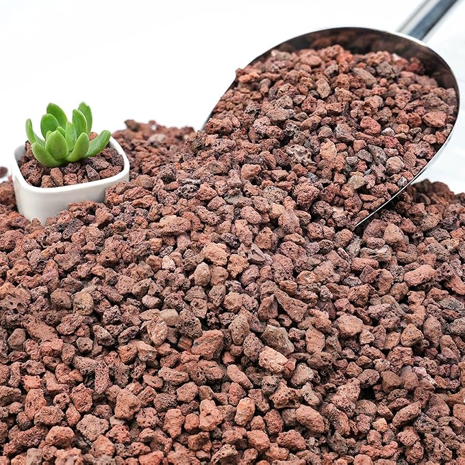 NUPICK 3lb Red Lava Rocks for Plants, 3/8" Succulent Potting Soil Amendments, Decorative Lava Rocks for Fire Pit, Volcanic Gravel for Aquarium, Natural Pebbles Pumice for Cactus, Vase, Top Dressing