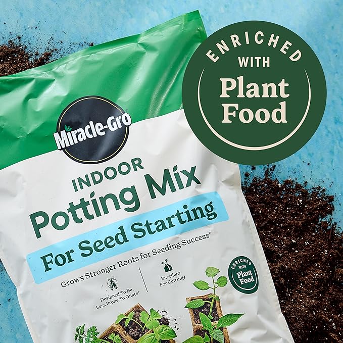 Miracle-Gro Indoor Potting Mix for Seed Starting, For Starting Vegetable, Flower, and Herb Seeds Indoors, Excellent for Cuttings, 8 qt. (2-Pack)