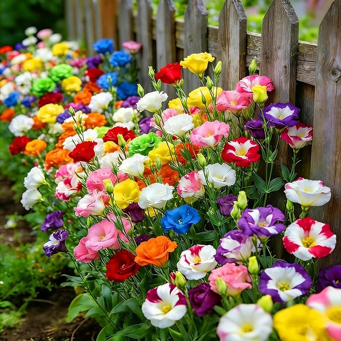 Mixed Lisianthus Seeds for Planting, 202+pcs Rare Perennial Lisianthus Flower Seeds, Non-GMO Eustoma Cut Flowers Beauty Home Garden Ornamental Plants for Outdoors Indoors