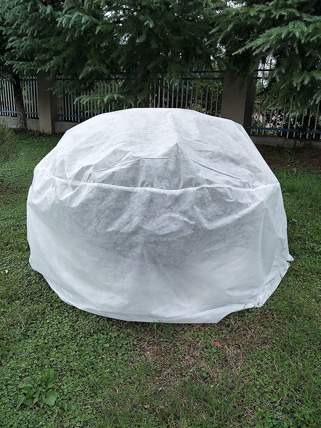 Agfabric Plant Covers Freeze Protection H39 xDia39 0.9oz Freeze Cloths for Plants Plant Frost Protection Covers Drawstring Bags Shrub Jacket,White,4 Pack