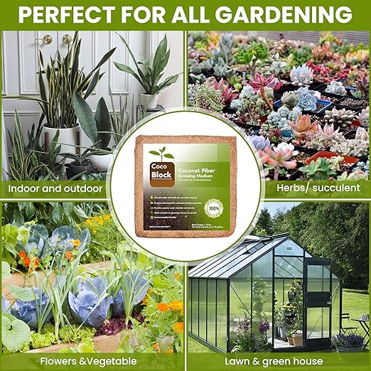 Home and Country Coconut Fiber Compressed Coco Coir Brick. Coco Coir is Great to use as a Compost Starter for Your Home Garden. Coco Coir Bricks Provide Organic Alternative to Peat Moss for Plants.10