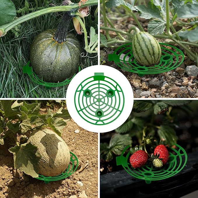 15 Pack Melon Cradle for Garden Pumpkin Support Stand Trellis,Avoid Ground Rot,Plastic Plant & Garden Support for Pumpkin Watermelons Squash Strawberries(Green)
