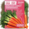 KVITER 3100 Tendersweet Carrot Seeds for Planting (Daucus carota) –Non GMO Vegetable Seeds for Outdoor Garden – Sweet Heirloom Carrots – Carrot Seed Packets for Home Garden, Beds, Containers