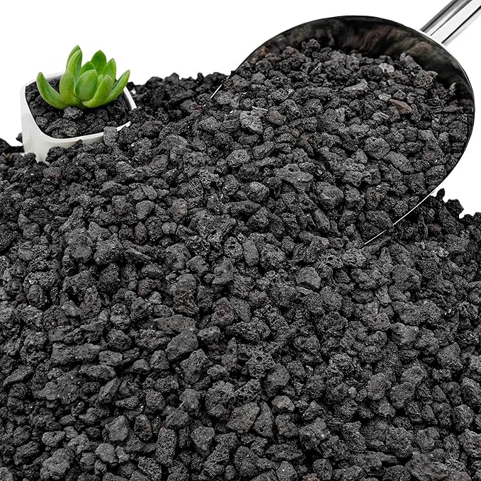 NUPICK 20lb Black Lava Rocks for Plants, 3/8" Succulent Potting Soil Amendments, Decorative Lava Rocks for Fire Pit, Volcanic Gravel for Aquarium, Natural Pebbles Pumice for Cactus, Vase, Top Dressing
